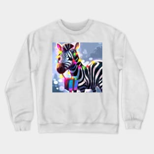 Cute Zebra Drawing Crewneck Sweatshirt